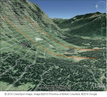 concave slope with contour lines