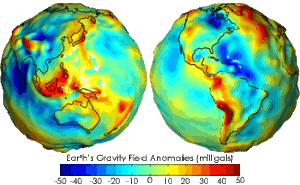 Earth's Gravity Field Anomalies (milligals)- Geoid