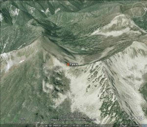 Mountain pass col or saddle image